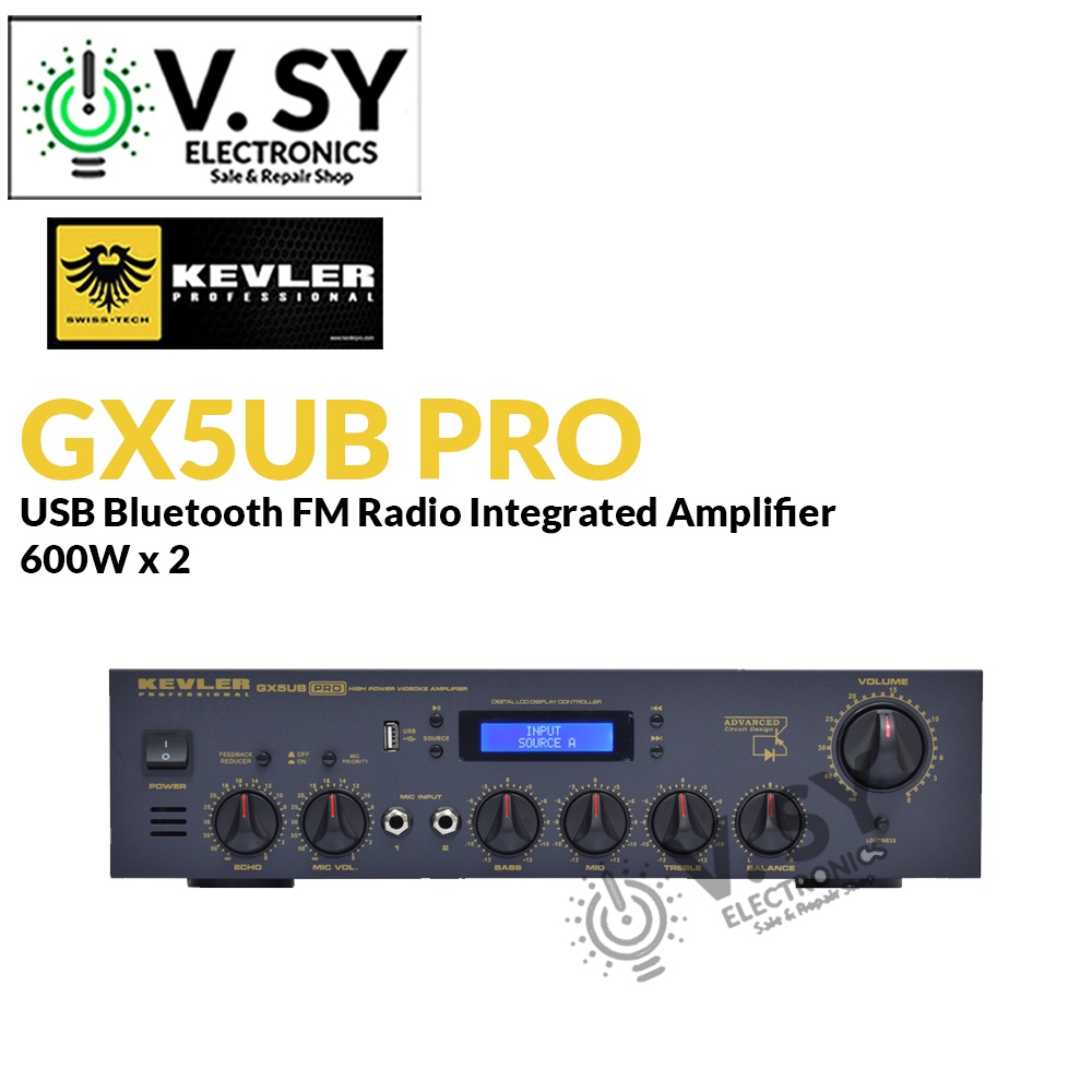 Kevler GX5UB 600W X 2 High Power Videoke Amplifier with USB Bluetooth