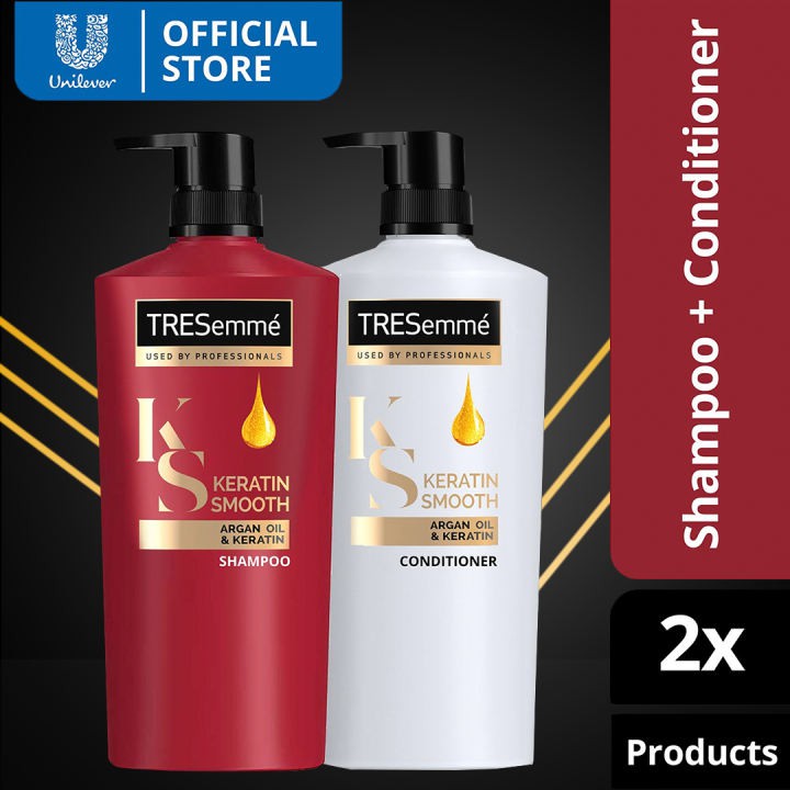 TRESemmé Anti-Frizz Shampoo and Hair Conditioner Keratin Smooth for Dry and  Frizzy Hair 620ml Bundle | Shopee Philippines