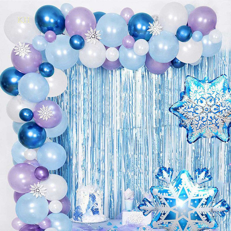 Kuhong 50pcs Frozen Theme Balloon Sets Combination Package Snowflake Latex  Aluminum Film Happy Birthday Party Decoration Background Marriage Party |  Shopee Philippines