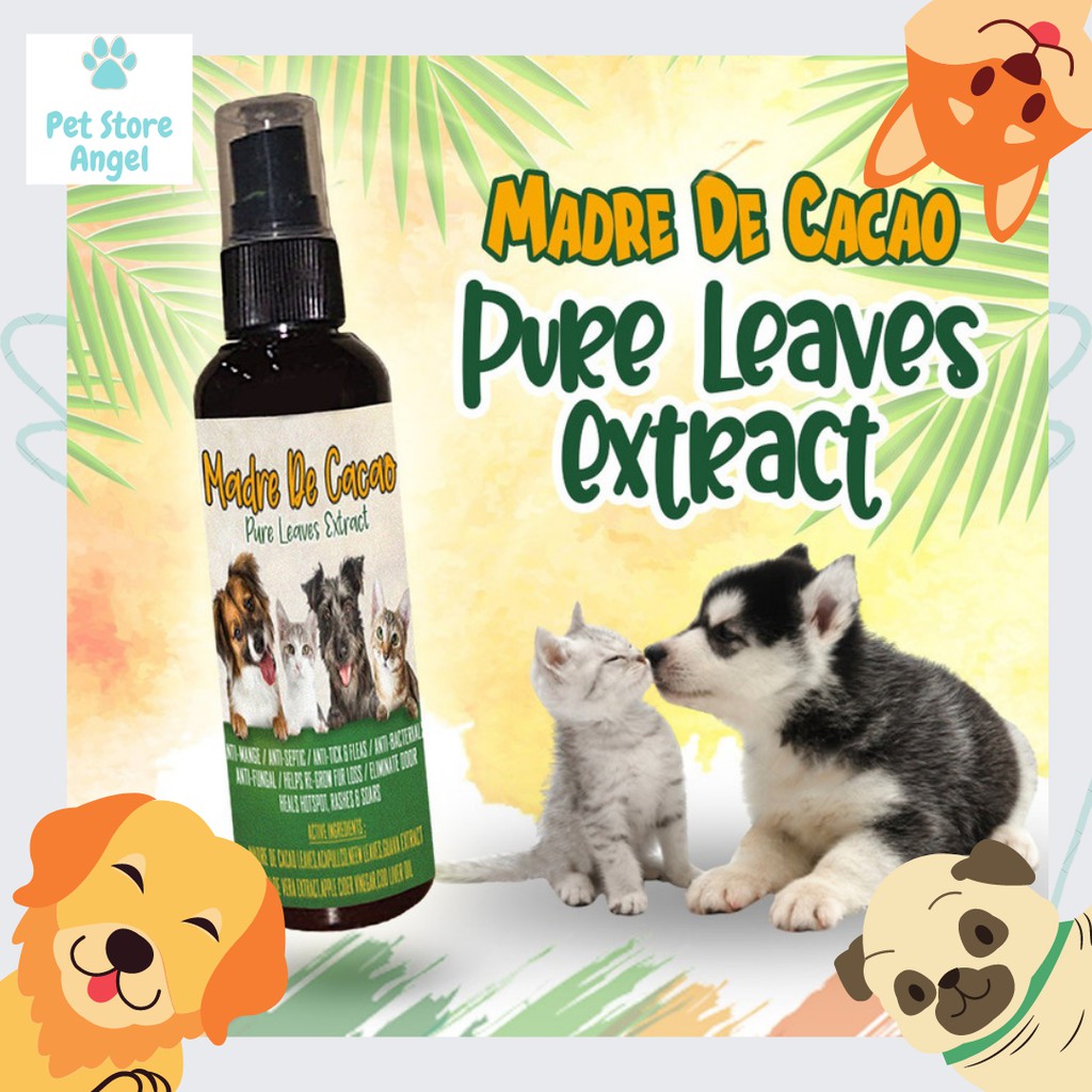 Pure Madre de Cacao Leaves Extract spray for pet Dogs & cats 100 ML Anti mange galis Anti