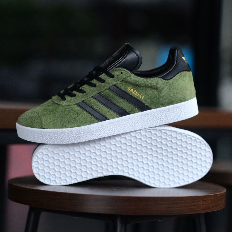 adidas gazelle green and black