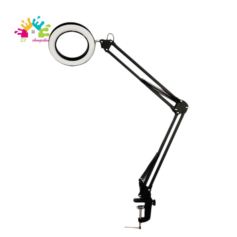 reading lamp with magnifying glass