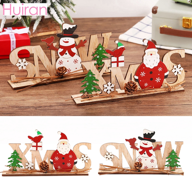 2022 Merry Christmas Wooden Ornament Santa Claus Snowman Christmas