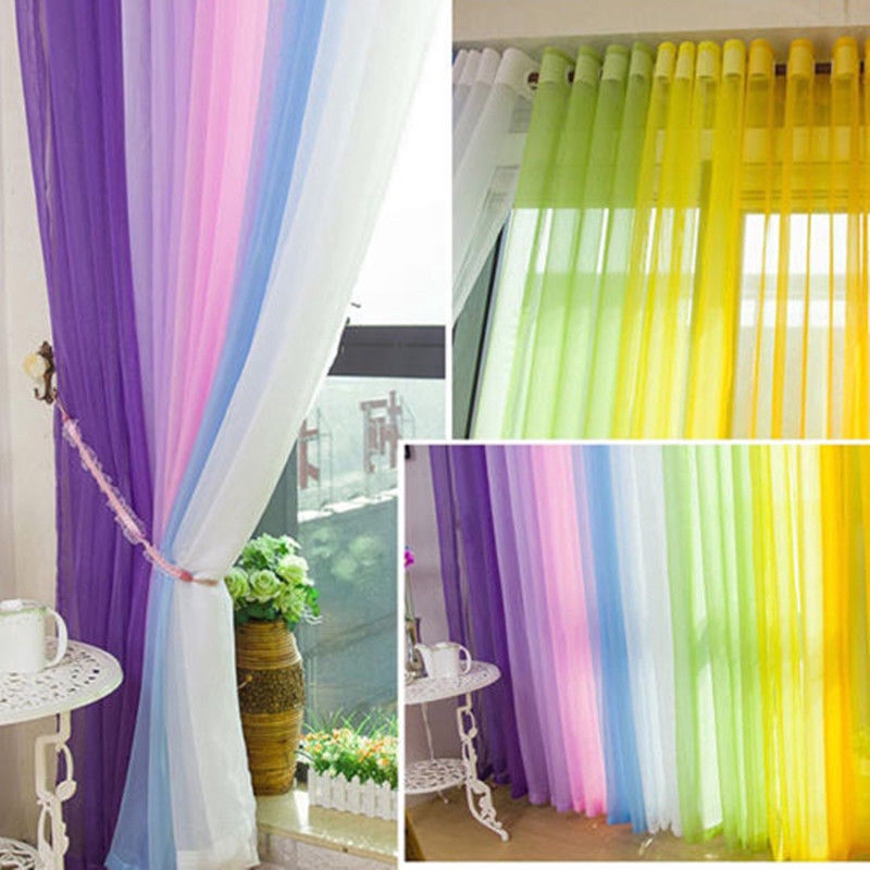 Valances Tulle Voile Window Curtain Drape Sheer Divider Shopee