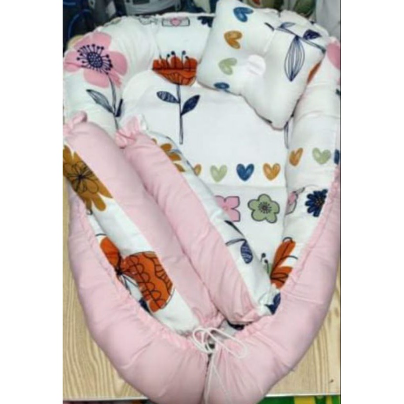 REVERSIBLE LARGE Baby cuddle bed / cosleeper / Baby Nest Shopee