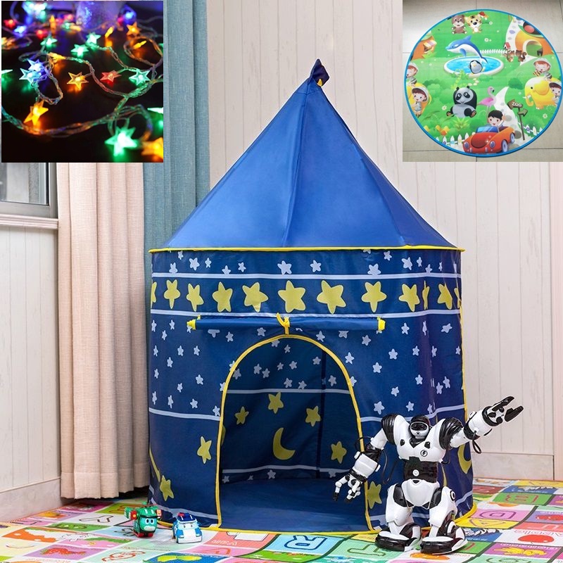 Portable Folding Home Camping Kids Tent Castle Cubby House Castle Tent