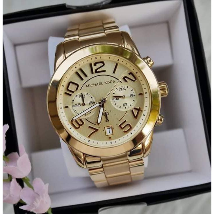 michael kors rose gold chronograph watch