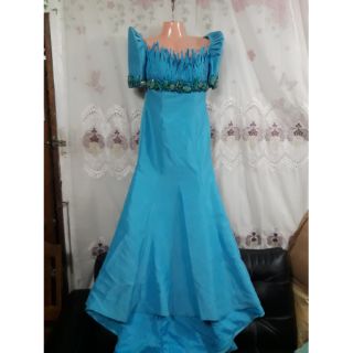 blue filipiniana gown