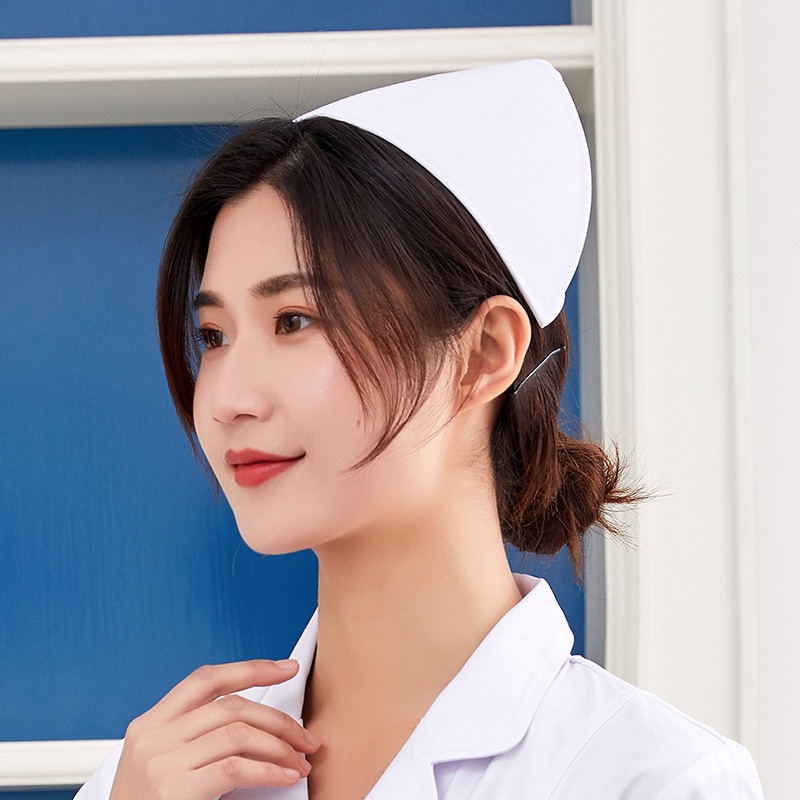 Nurse cap white thickened pink nurse cap thin section intern female nurse dovetail hat large size