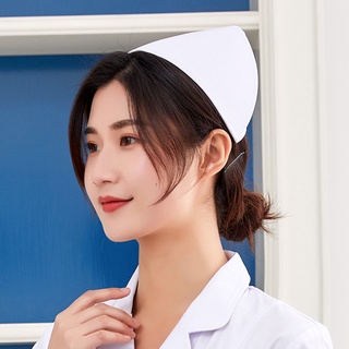Nurse cap white thickened pink nurse cap thin section intern female nurse dovetail hat large size #1