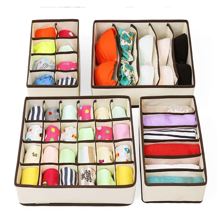 Set of 4 Clothing Underwear Organizer Storage Drawers Divider for Bras ...