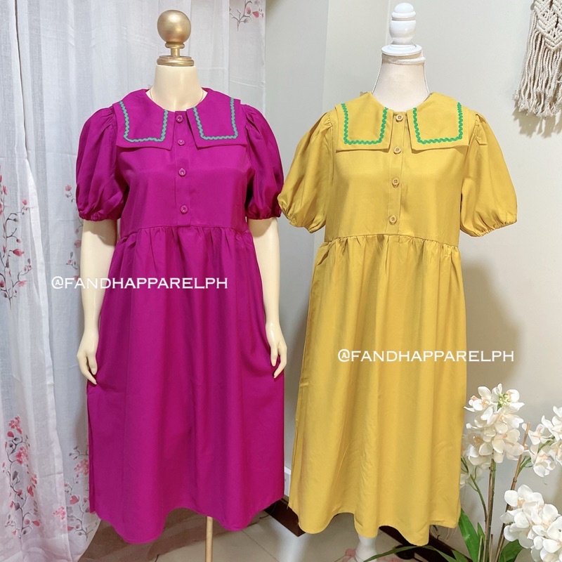 Bangkok BKK Collar dress (gold tag) | Shopee Philippines