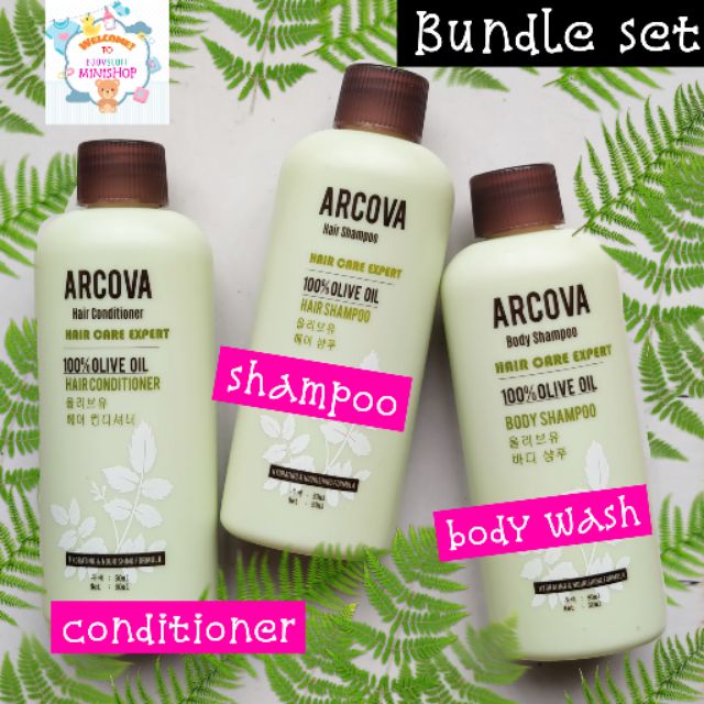 Arcova Bath Set Shampoo Conditioner Body Wash 50ml Each Bottle Shopee Philippines