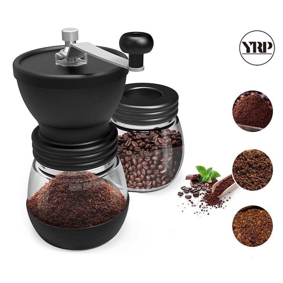 Manual Coffee Grinder With Ceramic Burrs, Hand Coffee Mill With Two Glass Shopee Philippines