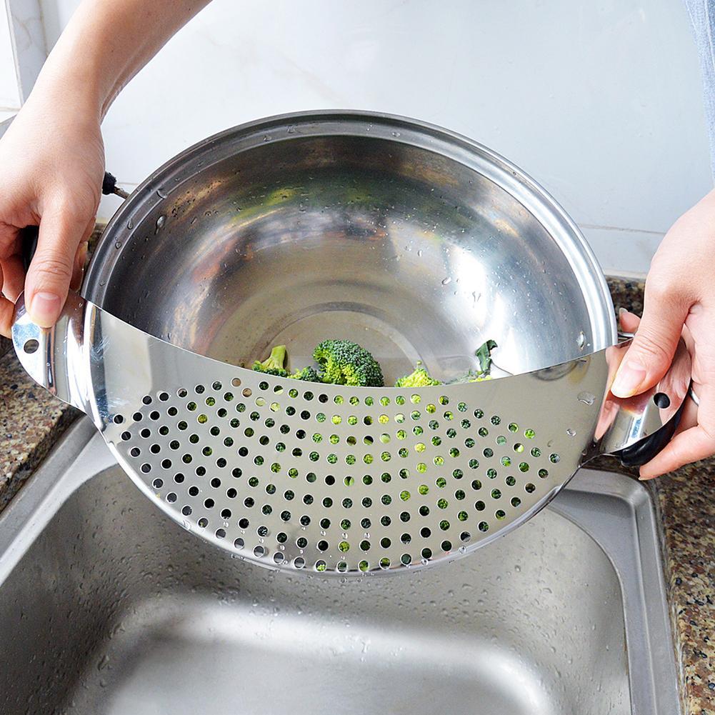 Stainless Steel Pan Pot Strainer Pasta Spaghetti Practical Kitchen Easy