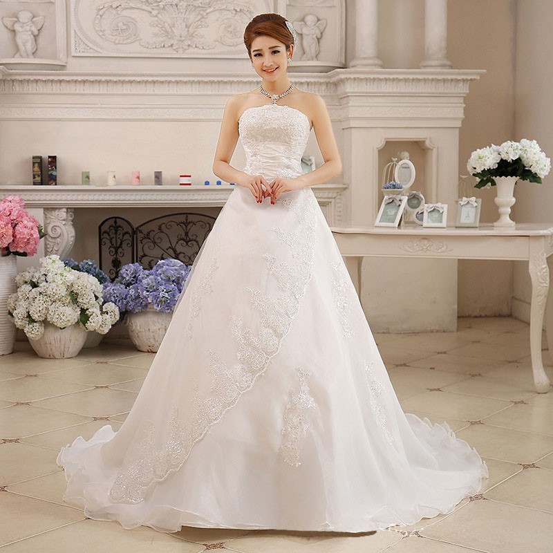 Bride Elegant Lace Sequined Wedding Dress Maxi Dresses Shopee