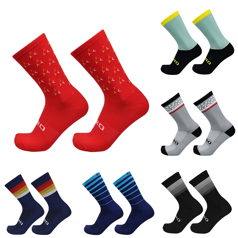 Road Bike Socks Men and Women Stripe Combination Compression Bicycle Socks Comfortable and