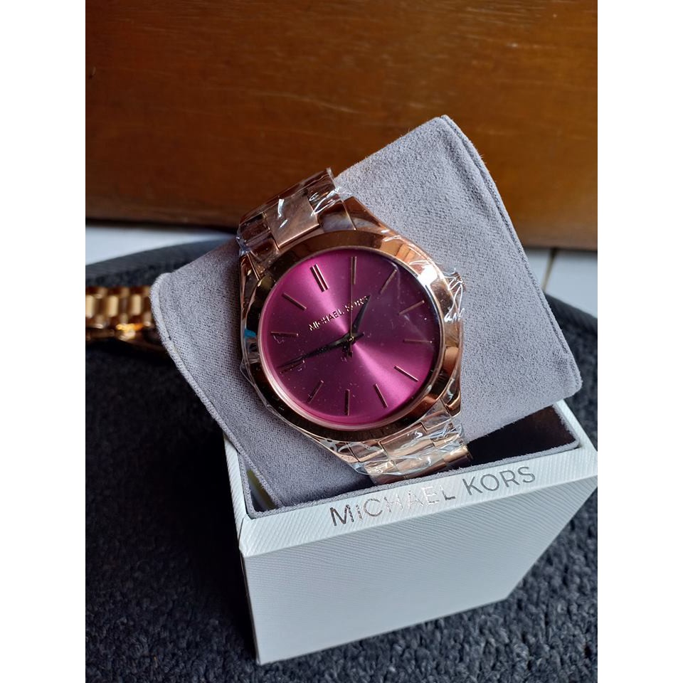 MICHAEL KORS – Mini Slim Runway Pink Dial Watch MK3264 | Shopee Philippines