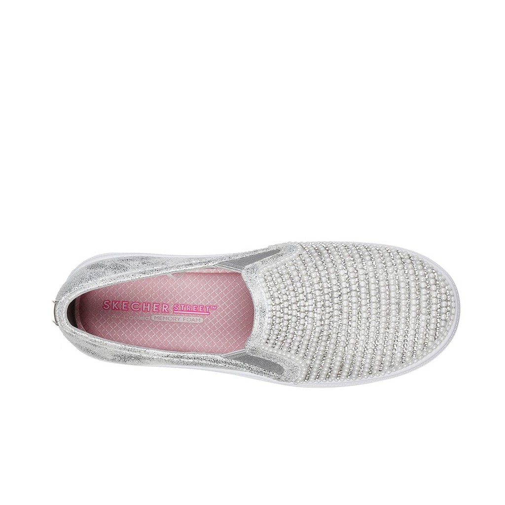 skechers double up shiny dancer silver