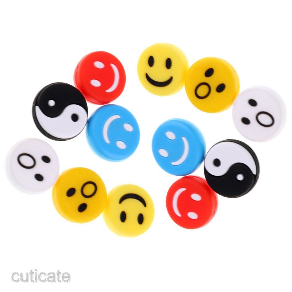 12Pcs Yin Yang Tennis Racquet Vibration Dampener Shock Absorber Set Presents