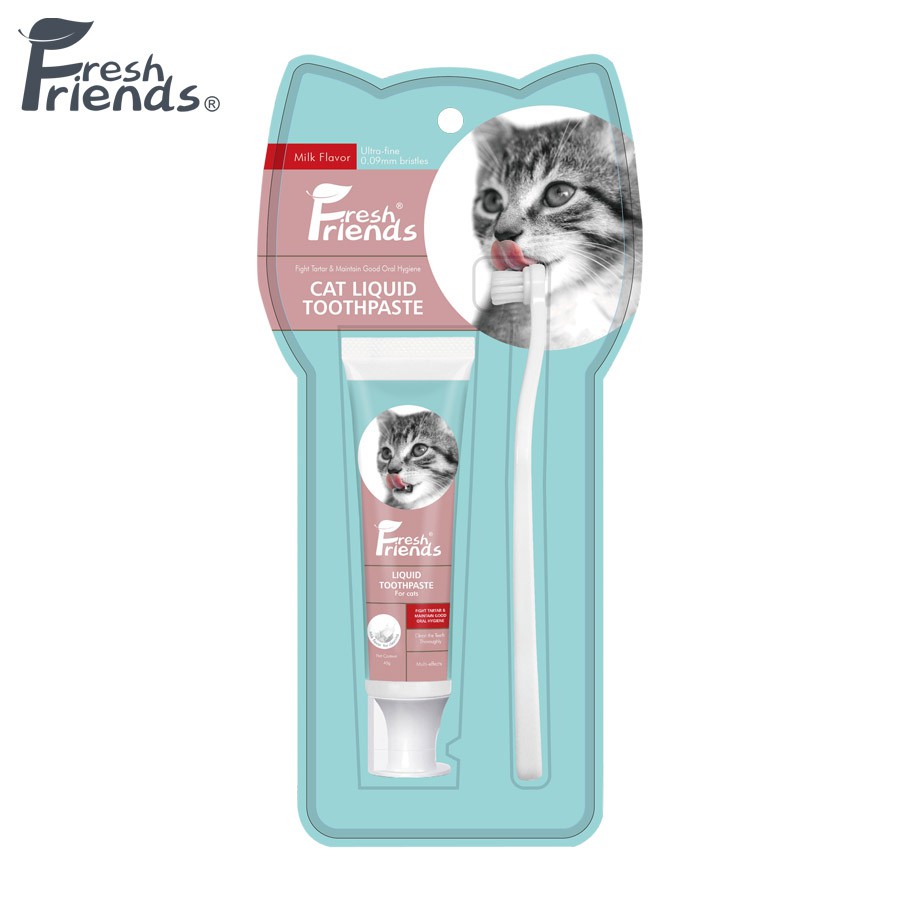 Fresh Friends Cat Toothpaste Set 45g Milk Flavor Cat Toothpaste