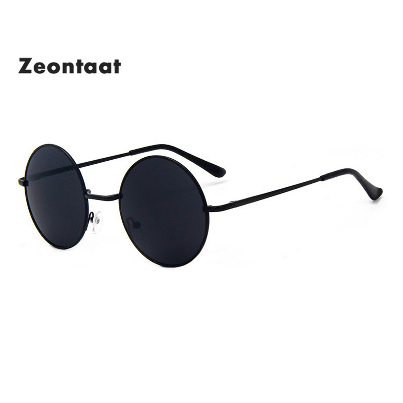 round black lens sunglasses