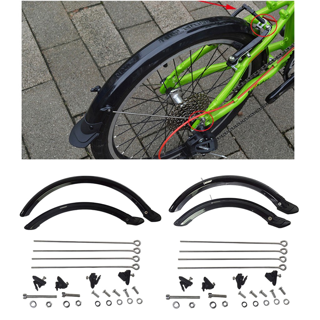 2x Bicycle Mudguard V brake Bike Front and Rear Mud Guard for 20/'/' Folding Bike