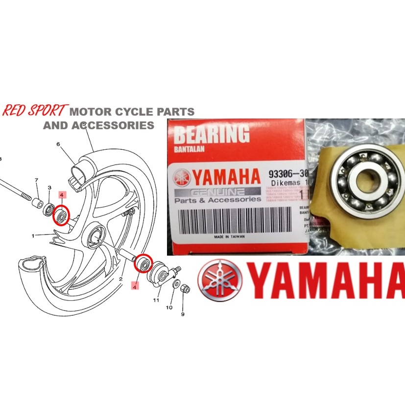 FRONT WHEEL BEARING ( per piece ) for Mio Sporty mio i 125 , aerox 155