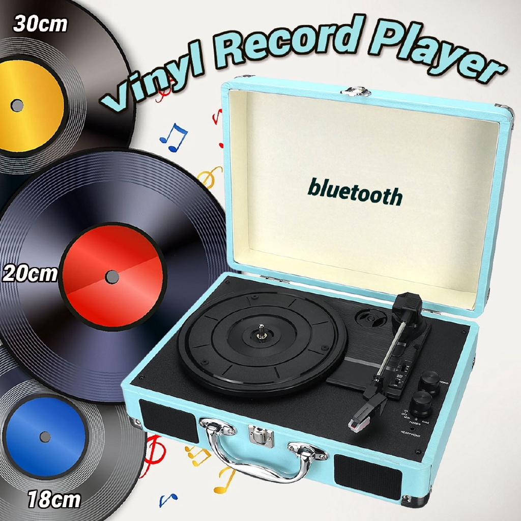 Wooden Vinyl Record Player Bluetooth Lp 3 Speed Stereo Shopee Philippines