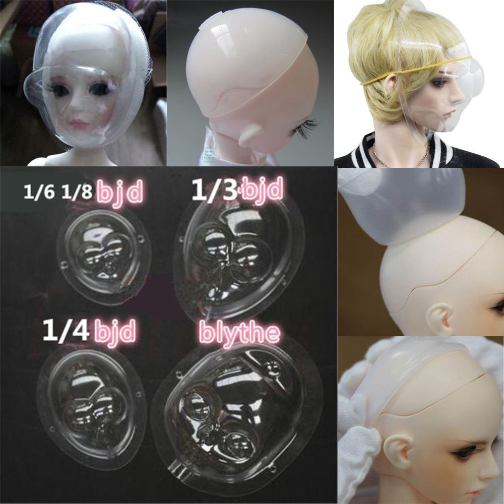 1 pcs 5-6“ Silicon Wig Cap for MSD 1/8 Bjd Doll Head Protection Cover 
