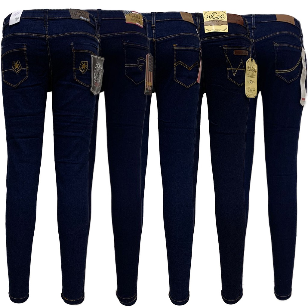 ladies navy skinny jeans