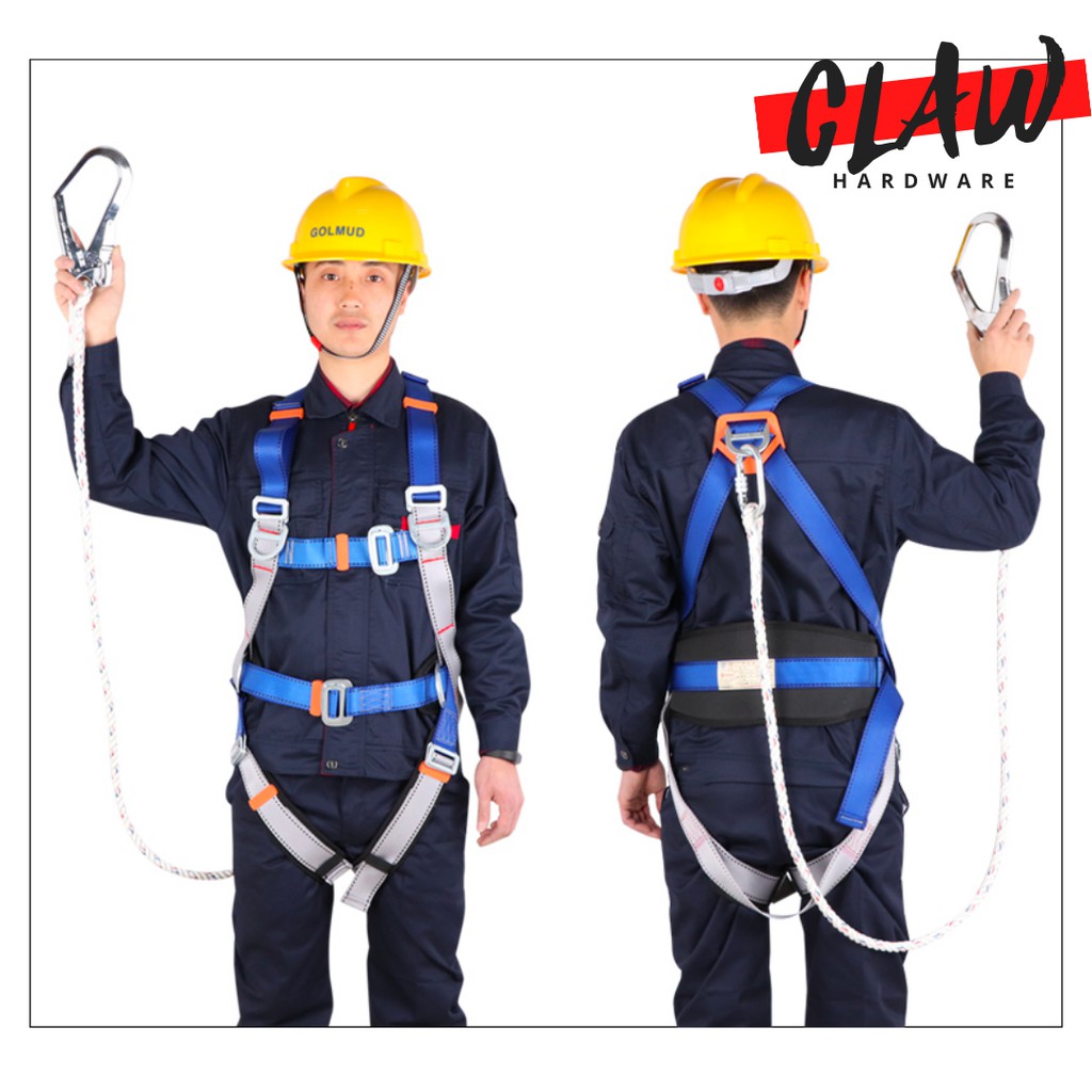 Double Large Hook Fall Protection Harness Full Body Safety Harness