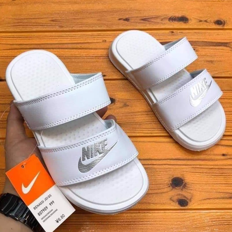white benassi duo slides