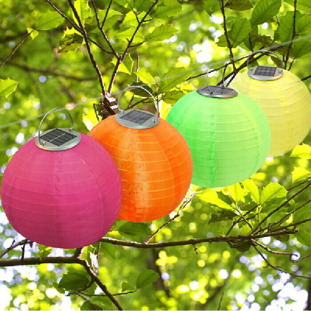 Orange NI5L Waterproof LED Solar Cloth Chinese Lantern Festival Hanging Lamp 