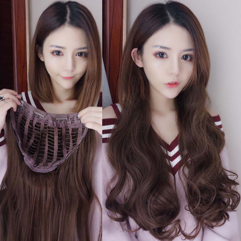 Wig Female Hair Curly U Shaped Semi Hooded Fluffy Natural
