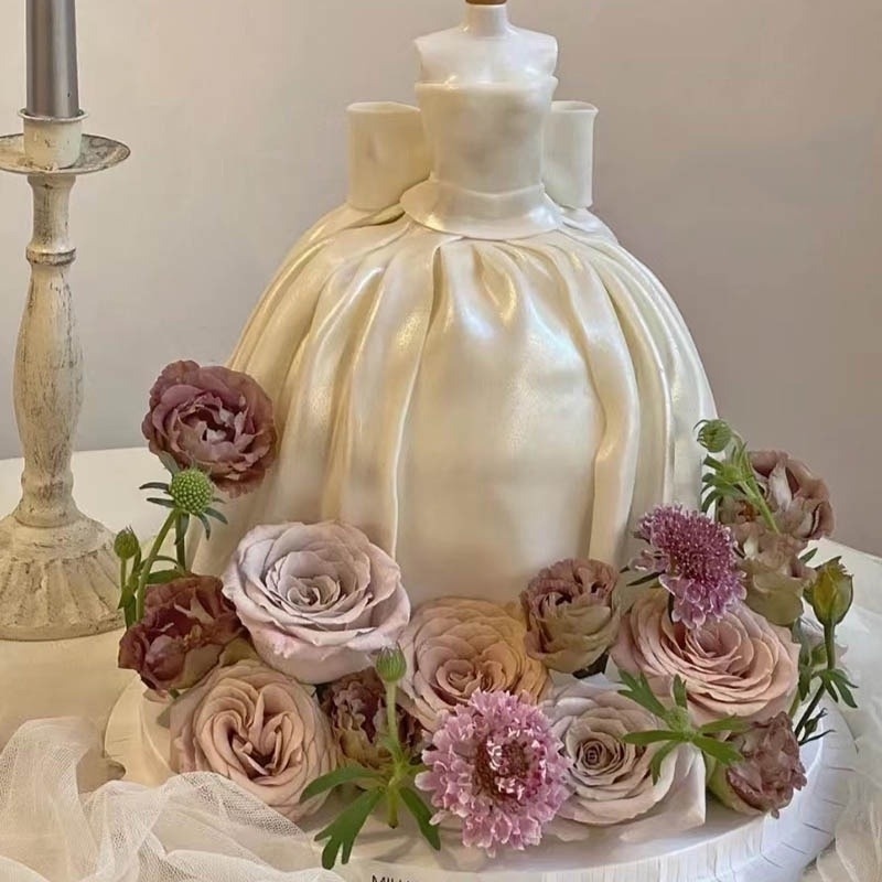 Artificial Rose Flowers Birthday Cake Topper Shower Party Wedding