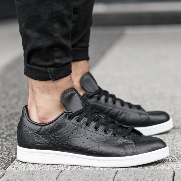 Adidas Originals Stan Smith Men's Shoes Black and White Embossed BZ0474 |  Shopee Philippines