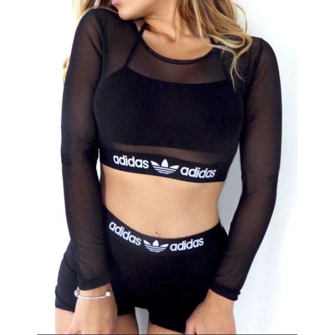 adidas shorts and top