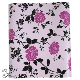 【Ready Stock】┇OYA Wallpaper pink flower with black leaves home wall sticker for room design selfadhe #4