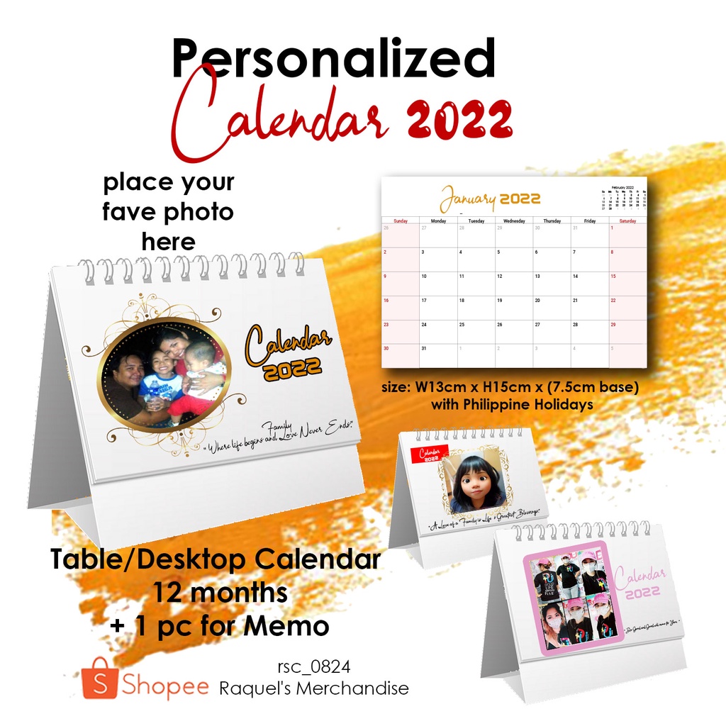 Calendar 2022 Personalized Print Desk - Table Calendar | Shopee Philippines