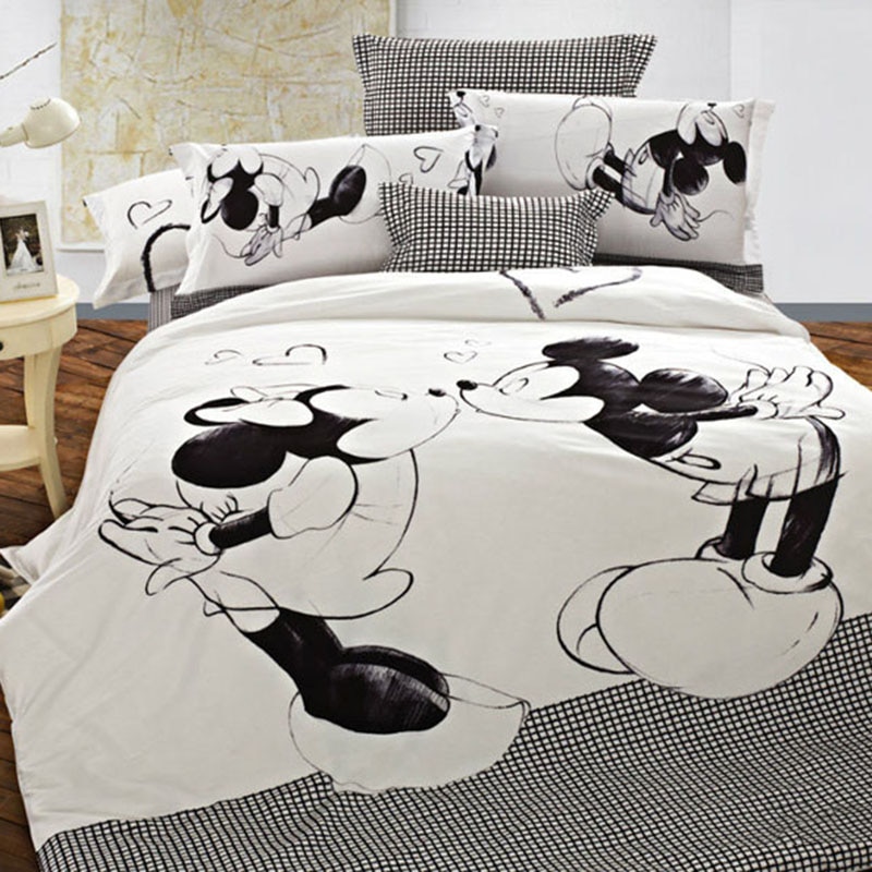 Disney Mickey Mouse Bedding Set Mickey And Minnie Duvet Cover Pillowcases Twin Full Queen King Size Shopee Philippines