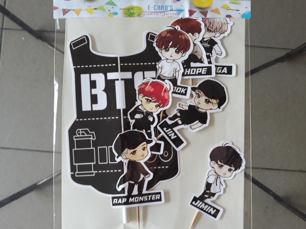 BTS Cake topper set (BTS logo & 7 BTS characters) | Shopee Philippines