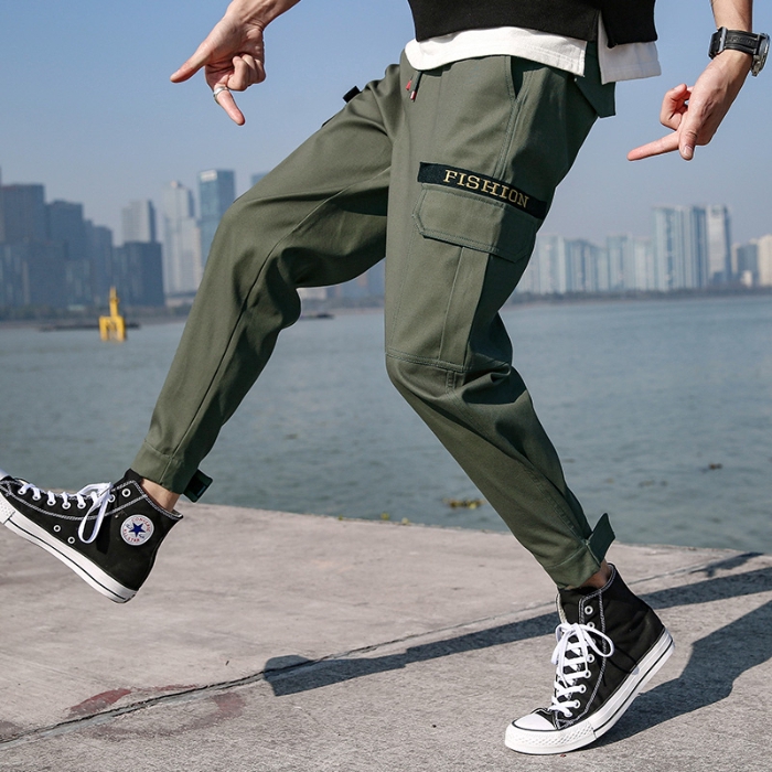 green casual pants