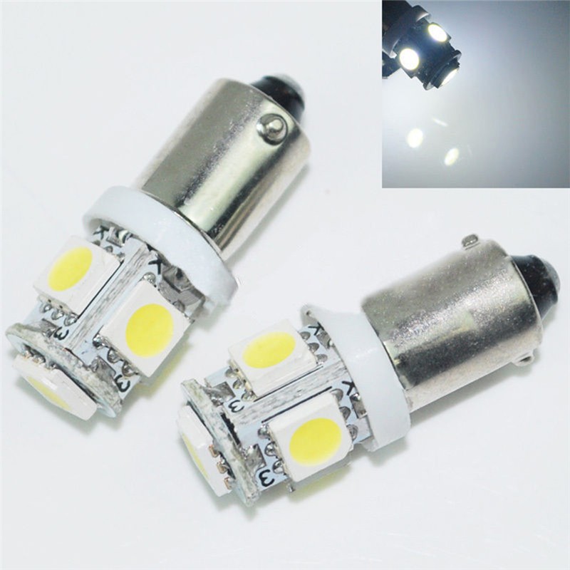 Pack of 20 JAVR White BA9S T11 T4W 64111 Miniature Bayonet Single Contact Base LED Bulbs 5SMD 5050 For Side Marker Lights RV and Boat Navigation Bulb Dome Lights Map Lights License Plate Light 
