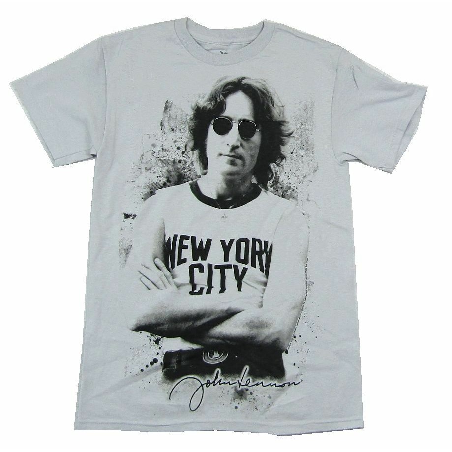 Supreme$gildan - John Lennon New York City Image Grey T Shirt New 