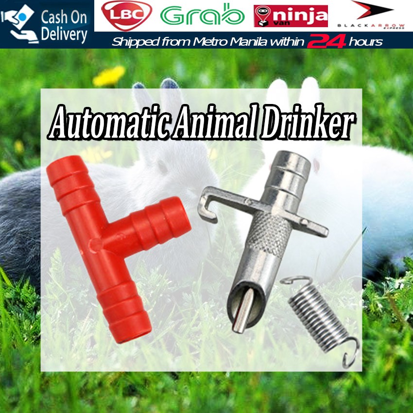 Pet Rabbit Drinking Automatic Nipple Water Feeder Waterer Drinker