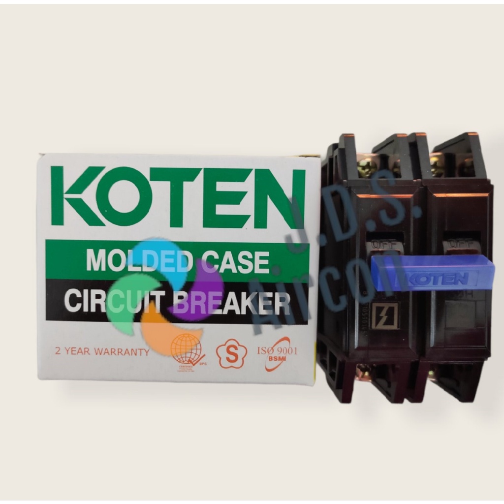 Circuit Breaker 2 Pole Single Phase Bolt On Koten Brand | Shopee ...