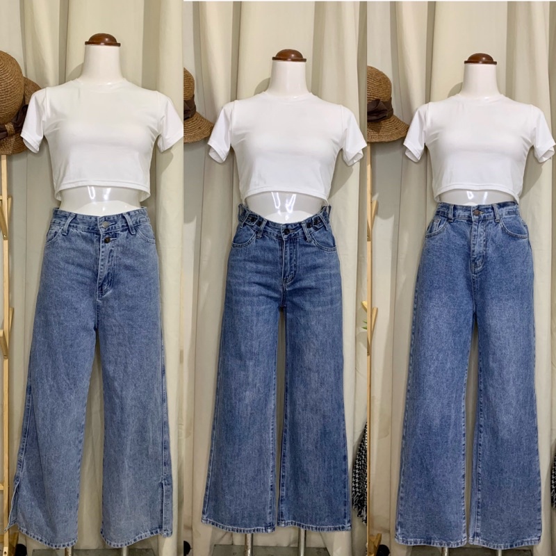 WIDELEG/MOM JEANS/BAGGY PANTS/DENIMS | Shopee Philippines