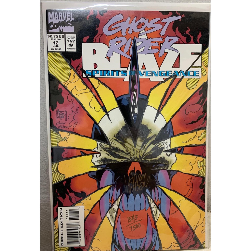 Ghost Rider & Blaze # 12 USA, 1993 Adam Kubert, glow-in-the-dark cover 