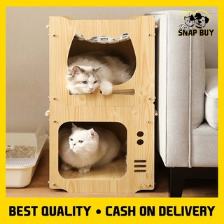 [FAST SHIPPING] Wooden Cat Dog kennel building block combination cat kennel Lego cat Climbing house